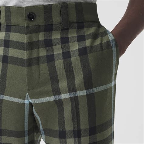 burberry mens checked cropped trousers